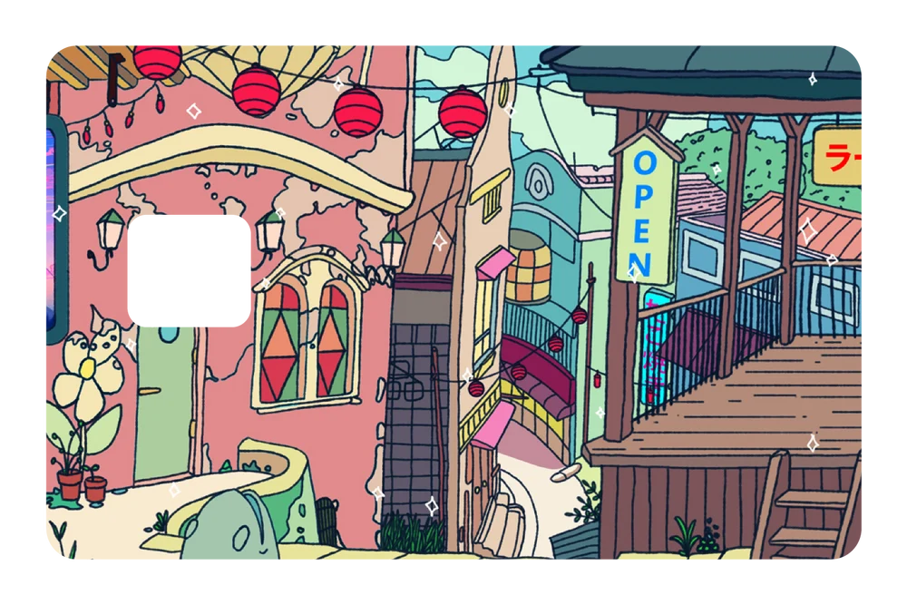 anime Away & Chill credit debit card skin