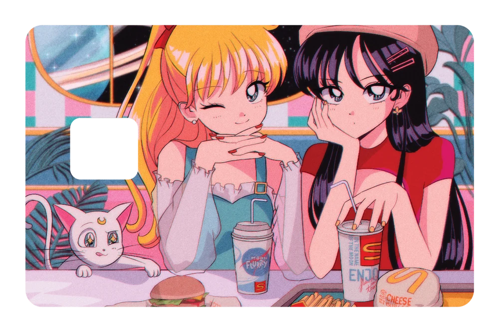 anime Space Burger credit debit card skin
