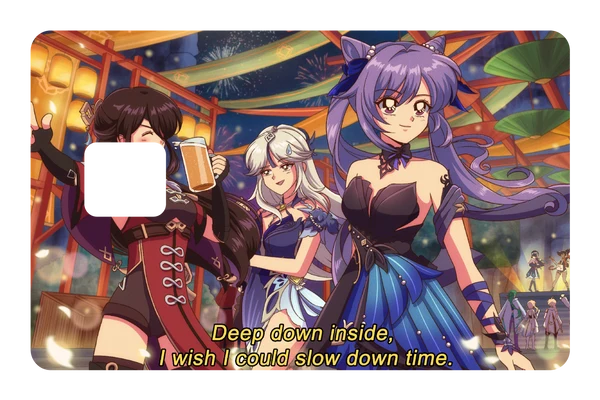 anime Beidou, Ninguang and Keqing credit debit card skin