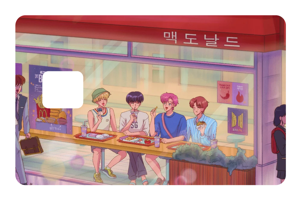 anime Burger time 2 credit debit card skin