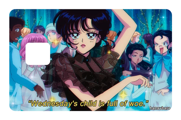 anime Wednesday Dance credit debit card skin
