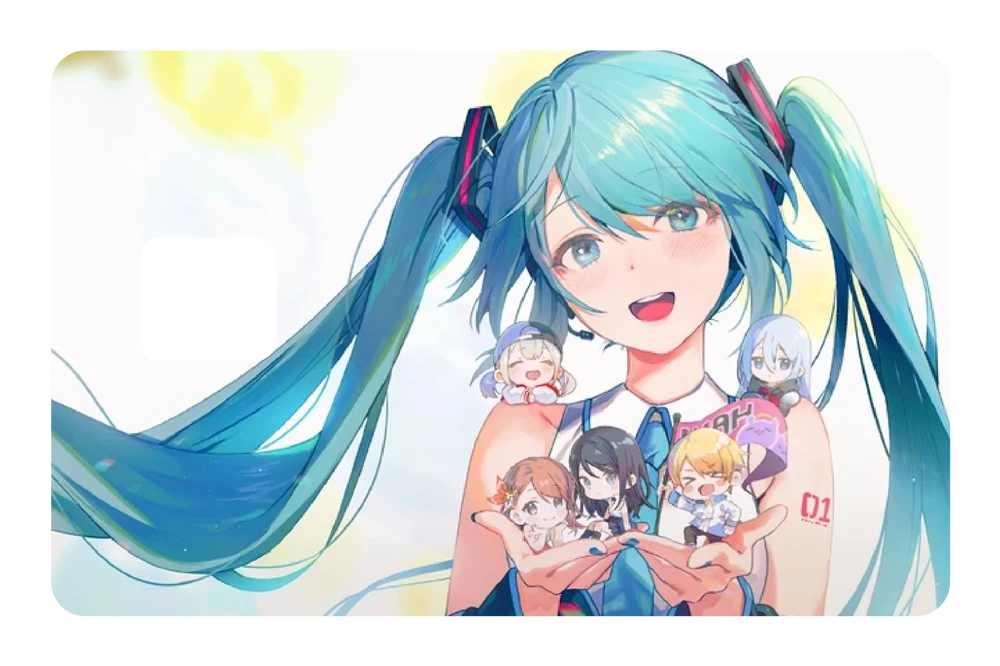 anime Hatsune & Friends credit debit card skin