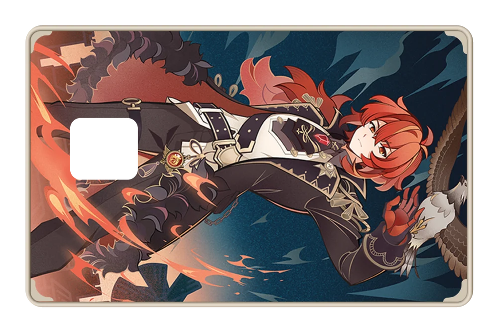 anime TCG Diluc credit debit card skin