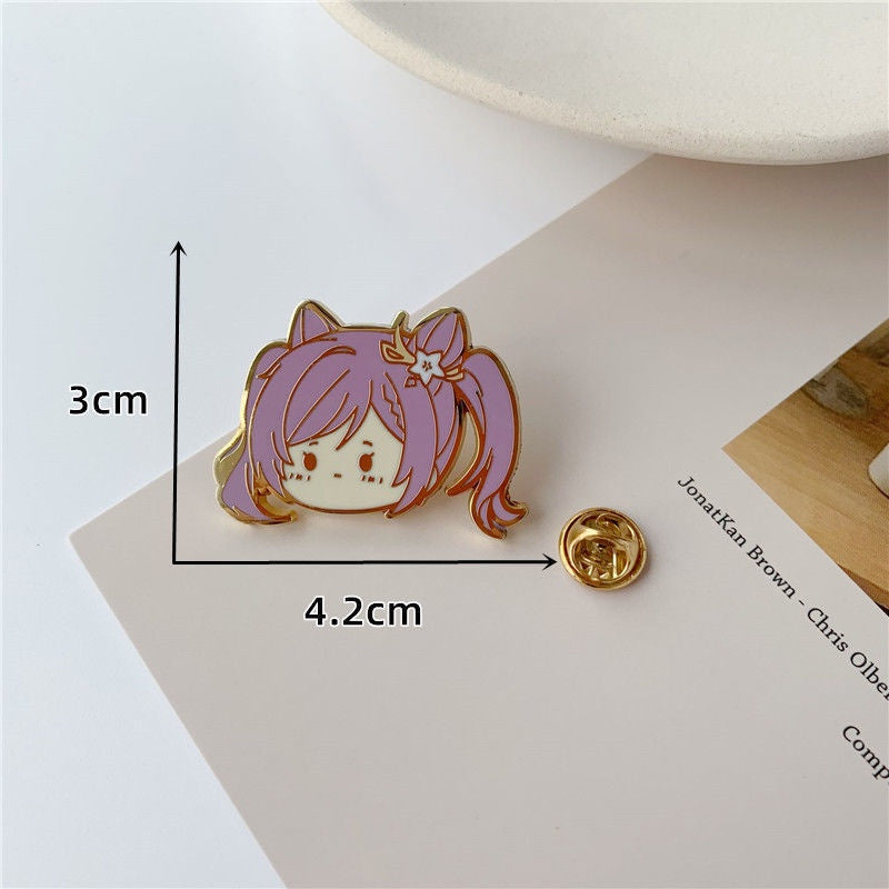 Game Genshin Impact Brooch Keqing Zhongli Xiao Keqing Metal Cute