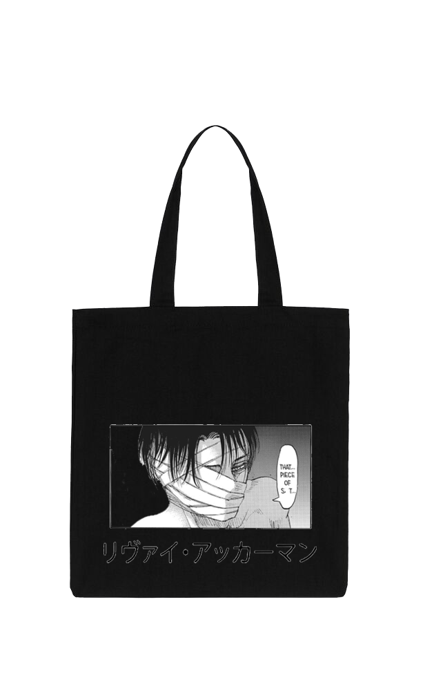 Anime Attack on titan shingeki no kyojin Aot Black tote bag