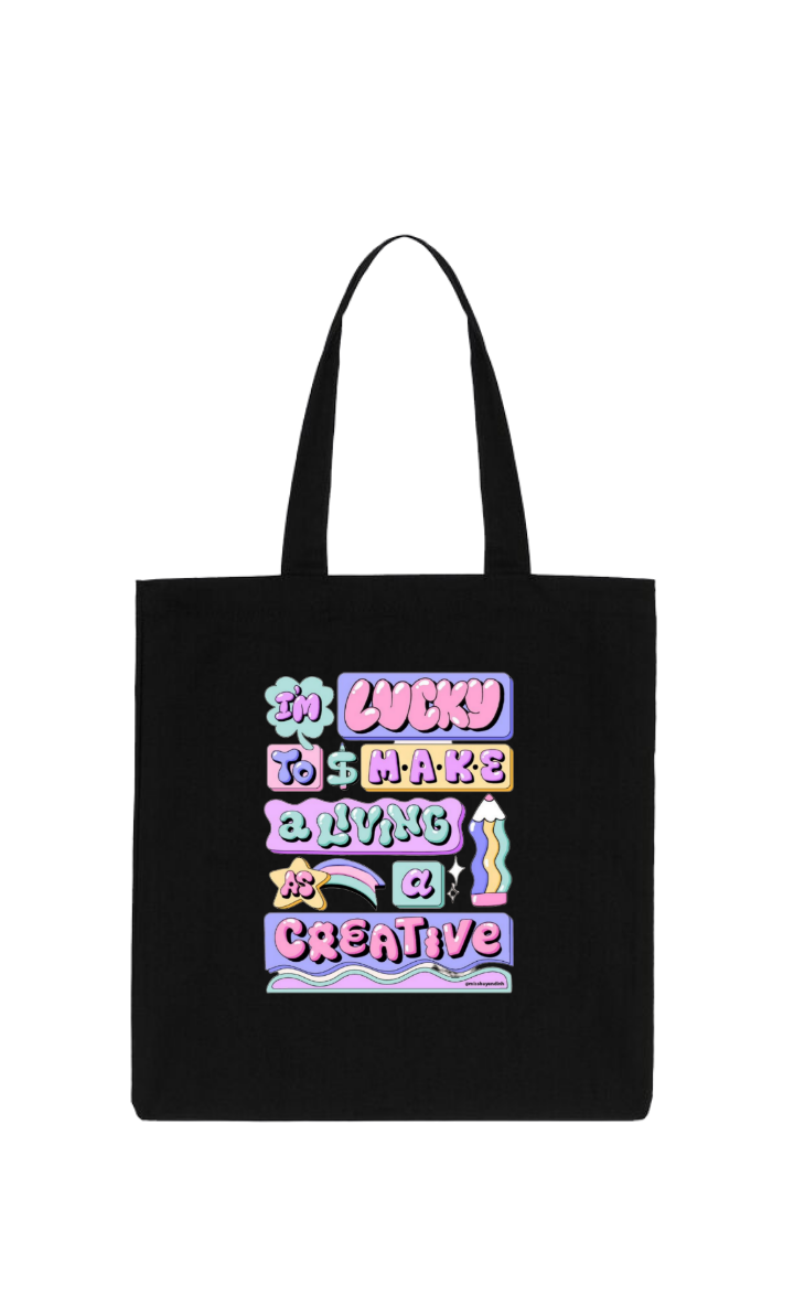 IM LUCKY TO MAKE ALVING AS CREATIVE tote bag Black 100