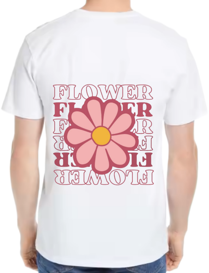 FLOWER FHER F R F FI ER FLOWER t- shirt One Size White back 100