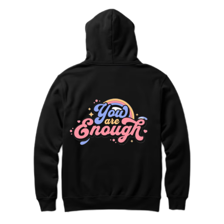 You Enough One Size hoodie Black Back 100