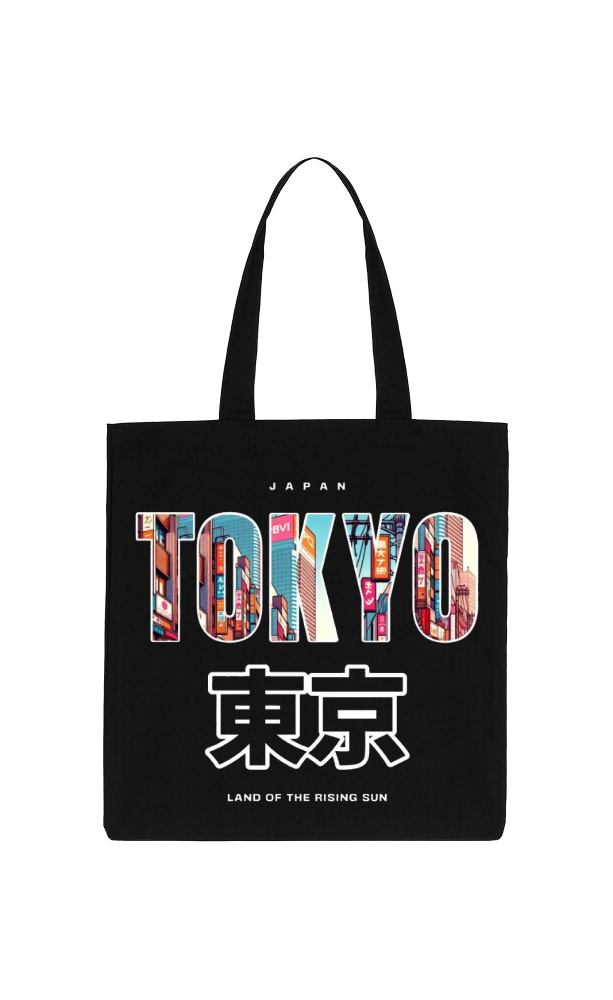 TOKYO Back text tote bag Black 97