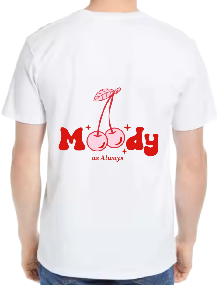 Moody t- shirt One Size White back 102