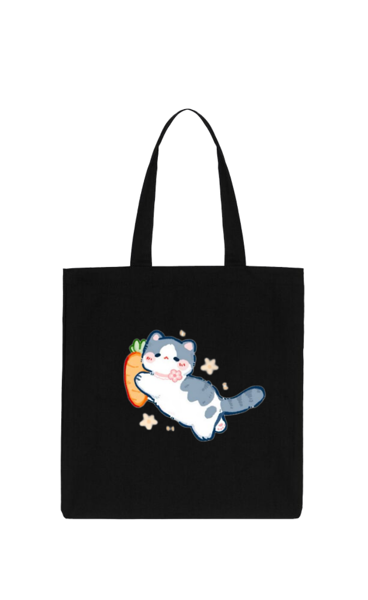 cat tote bag Black 102