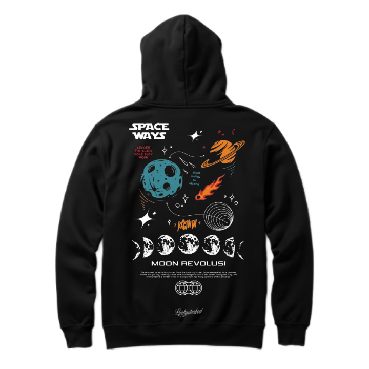 SPACE WAYS Back text oversize hoodie back 102
