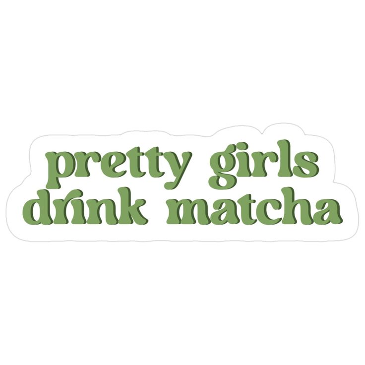 Sticker coffee pretty girls drink matcha 104