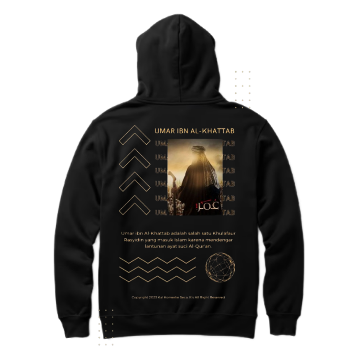 UMAR IBN AL-KHATTAB Back text oversize hoodie back 105