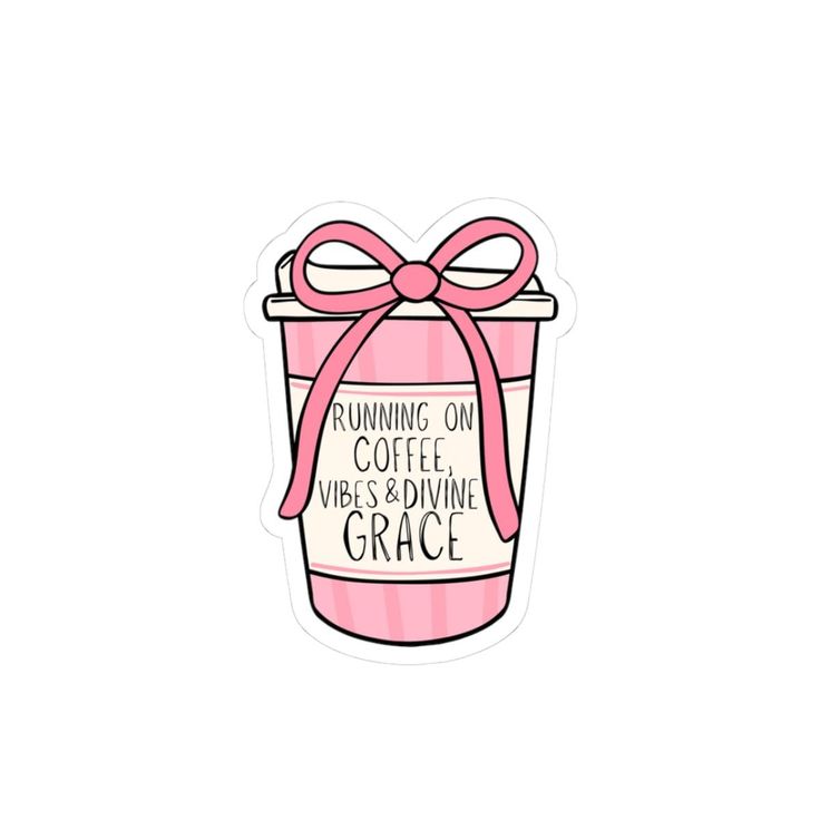 Sticker coffee RUNNING ON COFFEE, VIBES & DIVINE GRACE 106