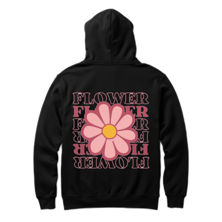 FLOWER One Size hoodie Black Back 106