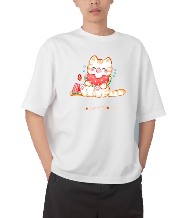 cat One Size t- shirt White 106