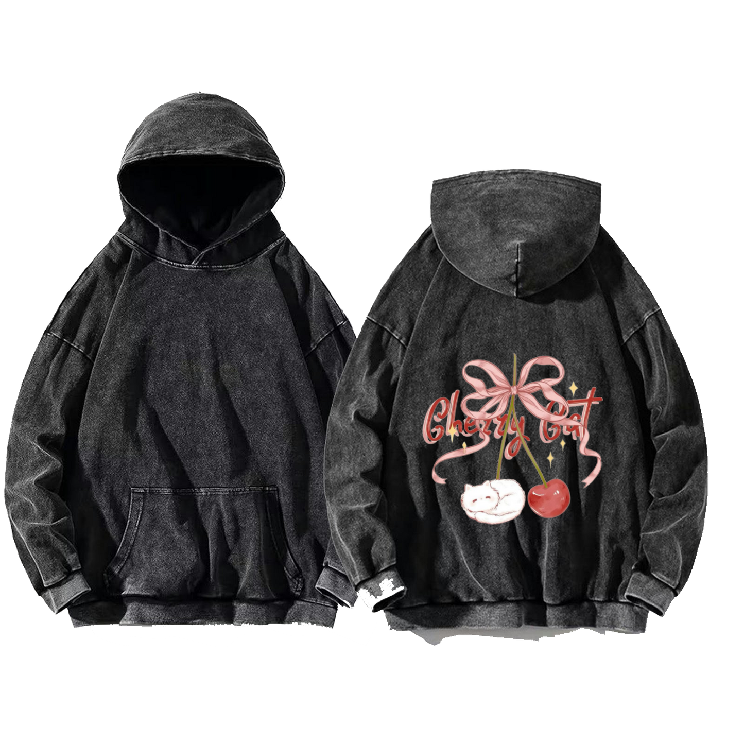 Cherry Gang One Size hoodie Washed Back 87