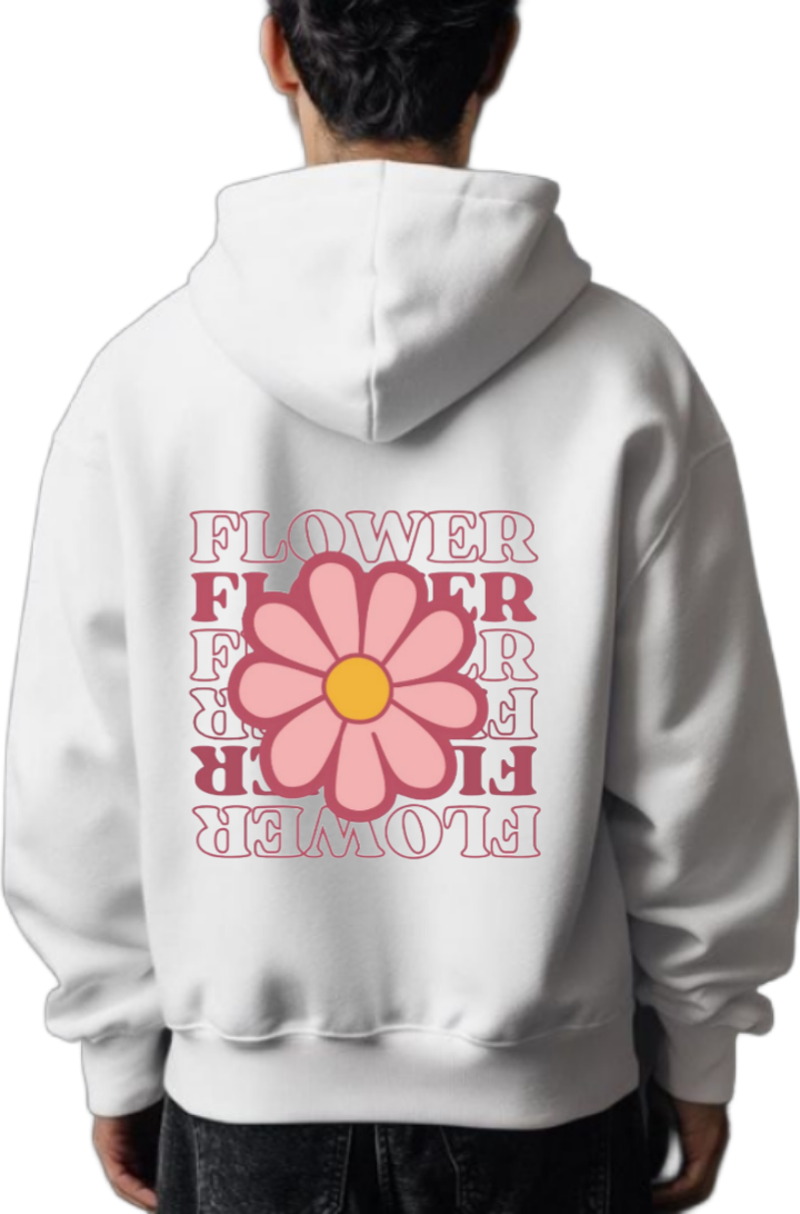 FLOWER One Size hoodie White Back 107