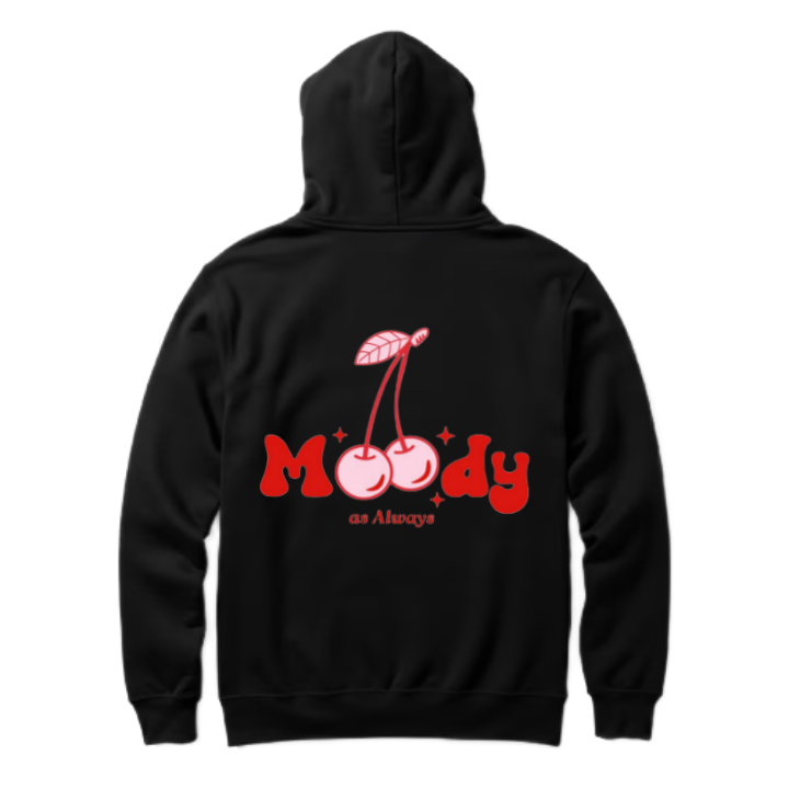 Moody One Size hoodie Black Back 108