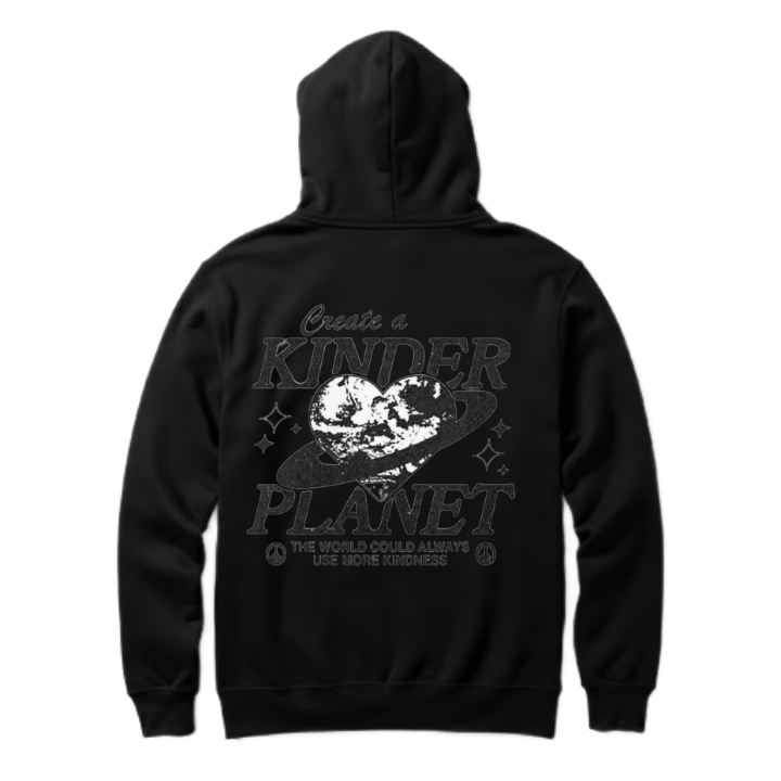 Create a Kinder Planet One Size hoodie Black Back 109