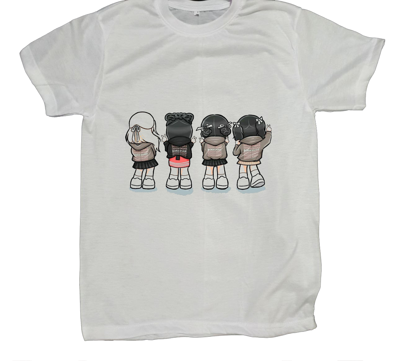 Black pink t- shirt fat White 9