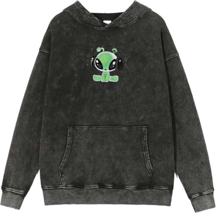 aliens Oversize Hoodie Washed gray 10