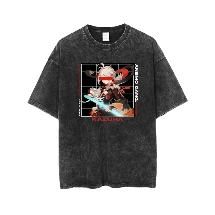 Genshin Impact Kaedehara Kazuha t- shirt Over Size Washed 10