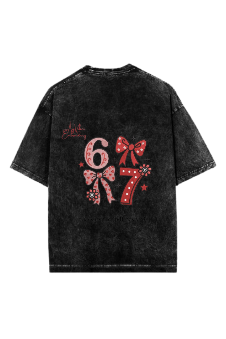 67 designs One Size t- shirt Washed Back 10