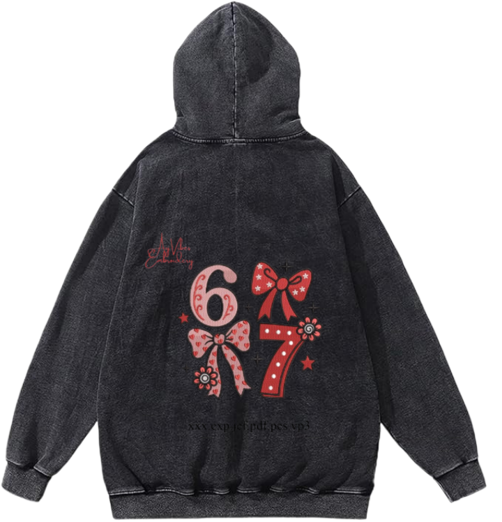 67 designs Oversize Hoodie Washed Back 10
