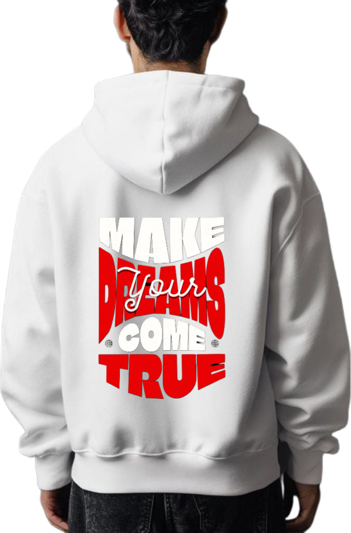 MAKE your COME TRUE Over Size hoodie White Back 84