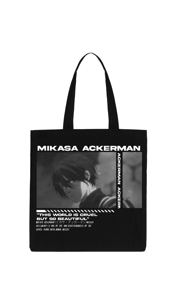 Anime Attack on titan shingeki no kyojin Aot Black tote bag 10