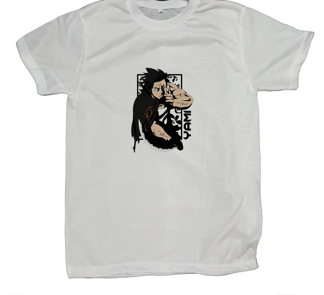 Black clover t- shirt fat White 4