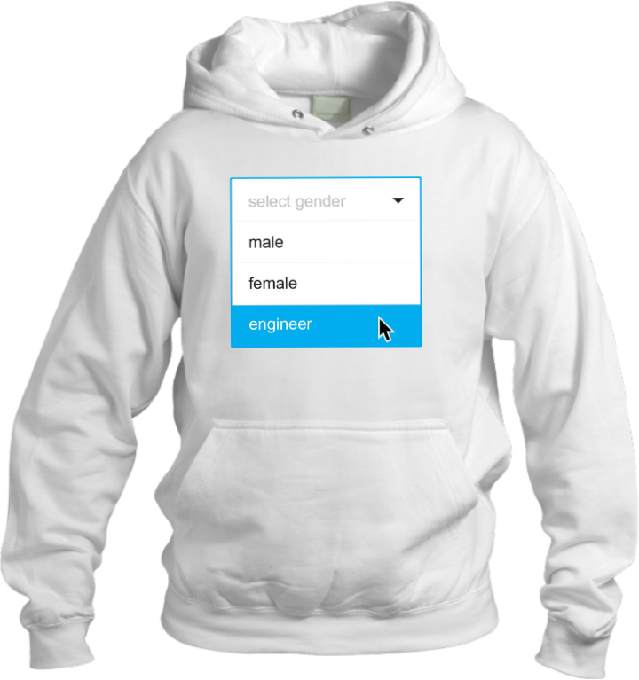names One Size hoodie White male female engineer 10