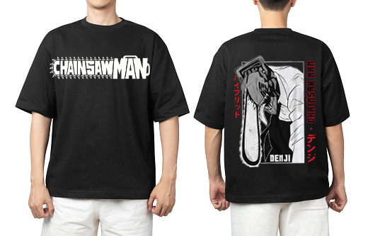 Chainsaw Man t- shirt One Size Black Back 10