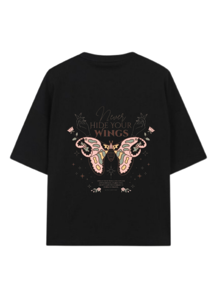 butterflies t- shirt Black Back 10