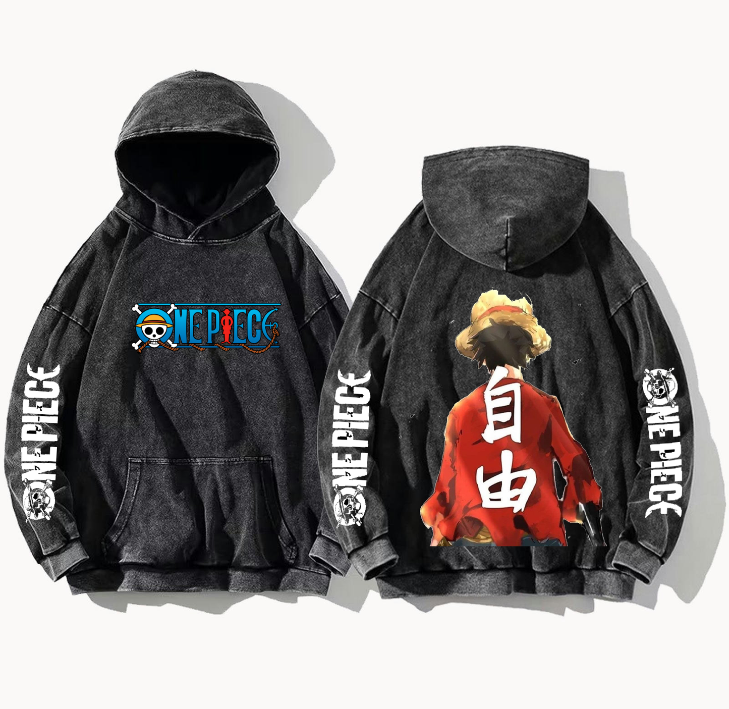 one piece One Size hoodie Washed Back 10