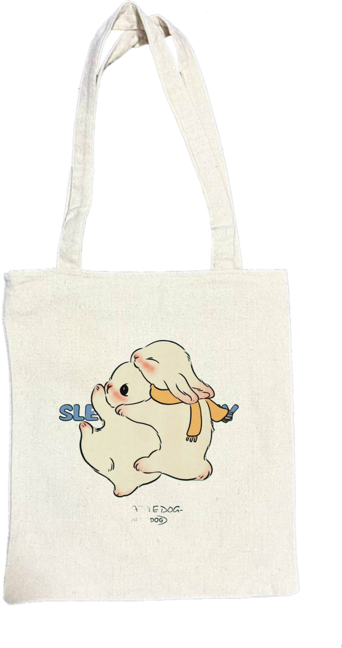 Apple Dog tote bag beige 69