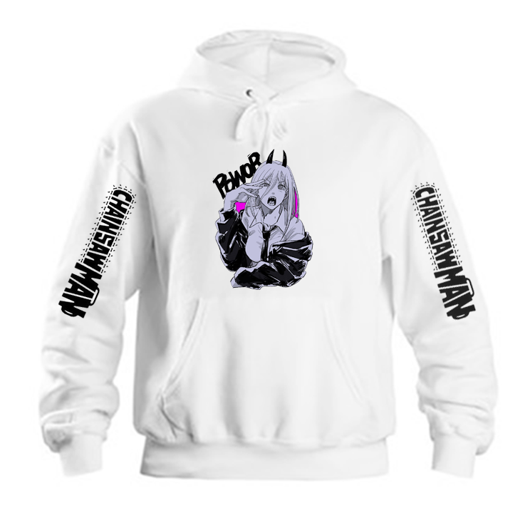 Chainsaw Man One Size hoodie White Back 4