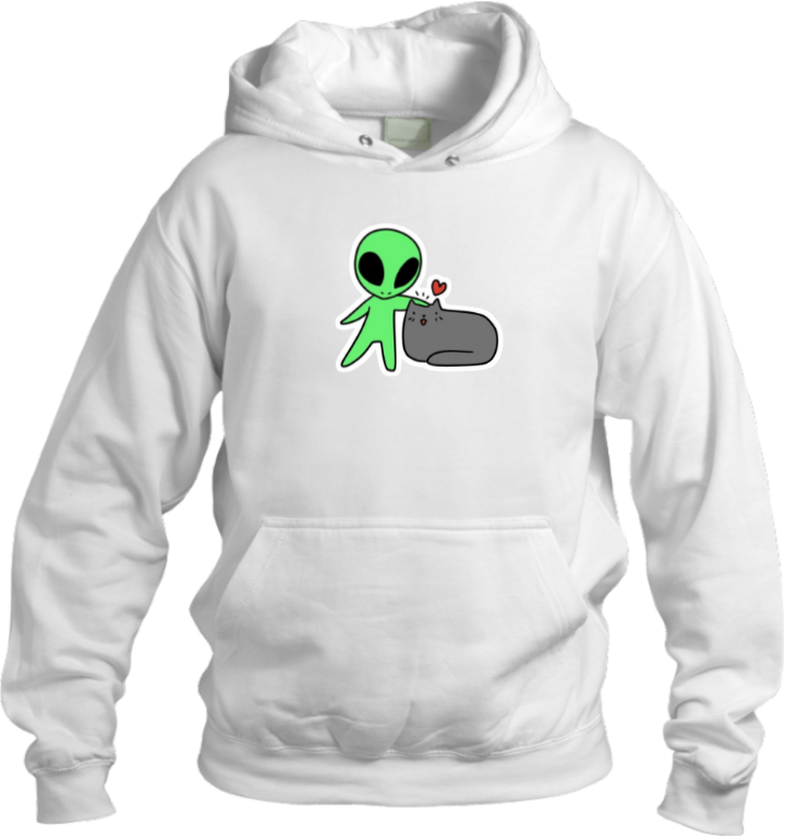 aliens Oversize Hoodie White 10