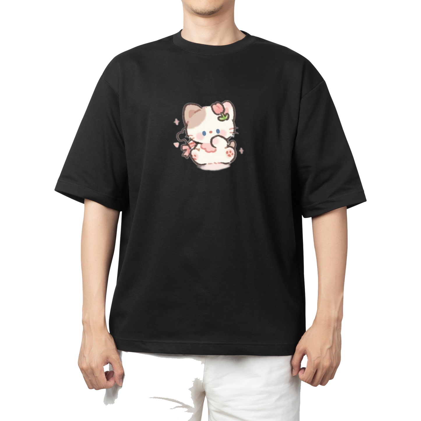 cat One Size t- shirt Black 111