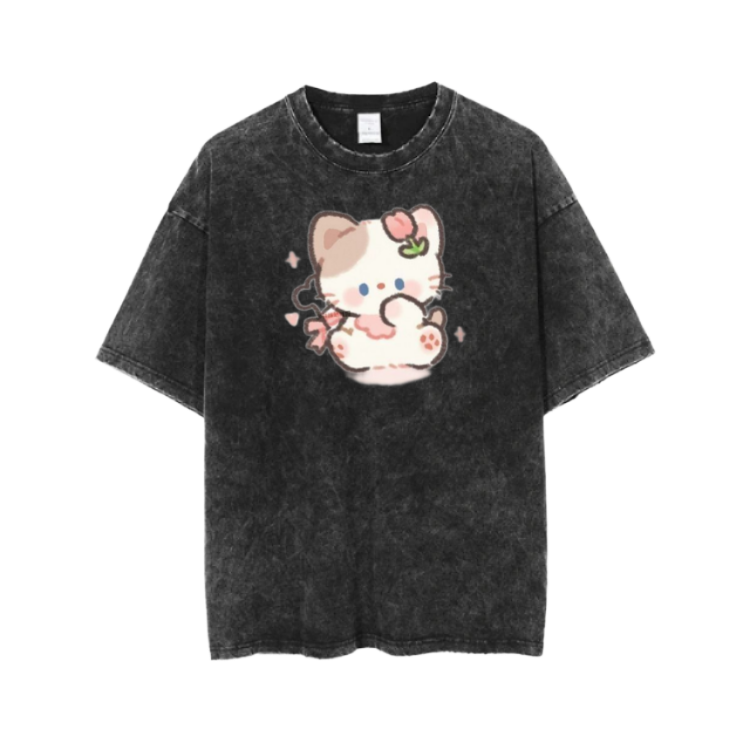 cat One Size t- shirt Washed 111