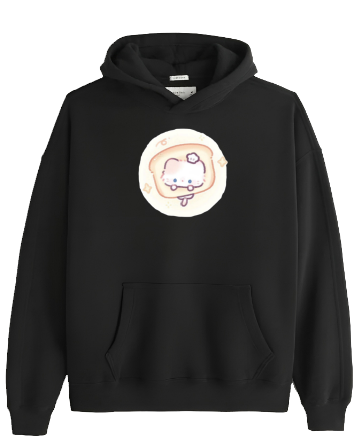 cat Oversize Hoodie Black 111