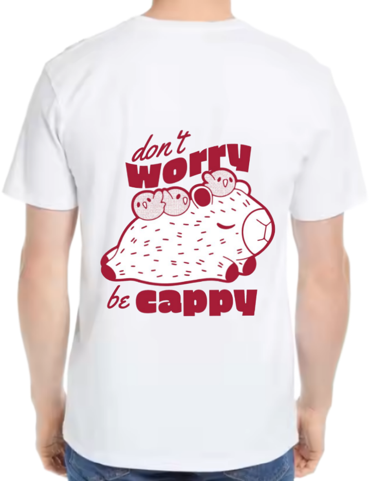 don't worry t- shirt One Size White back 111
