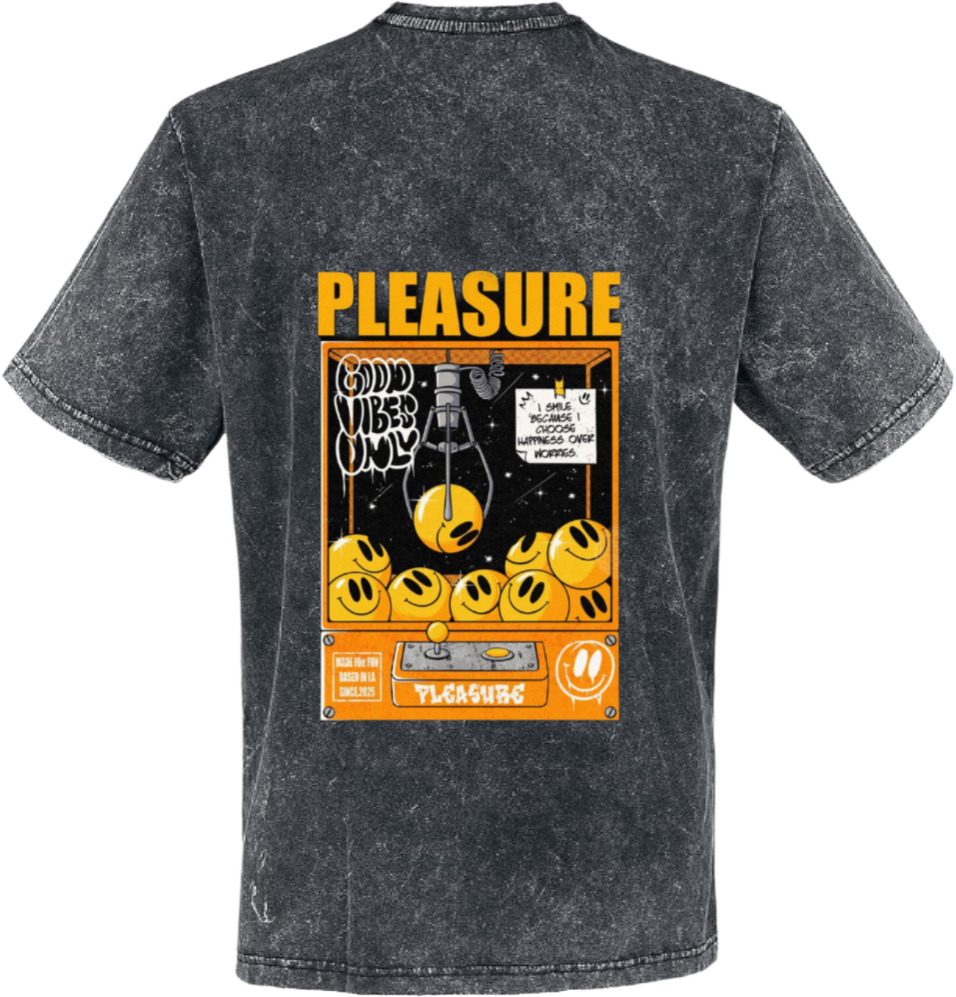 PLEASURE t- shirt One Size Washed Back 111