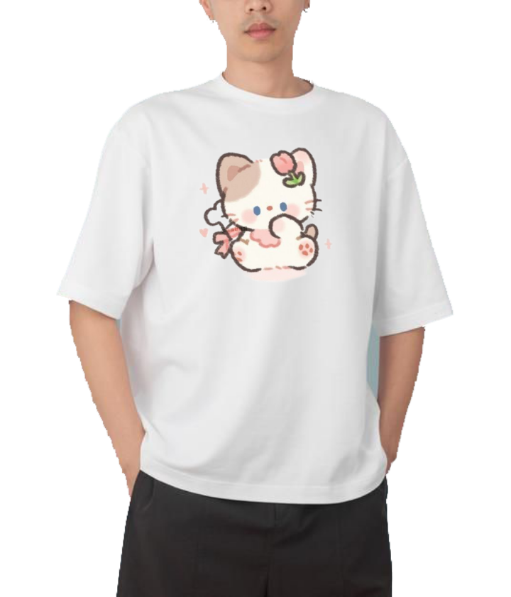 cat One Size t- shirt White 111