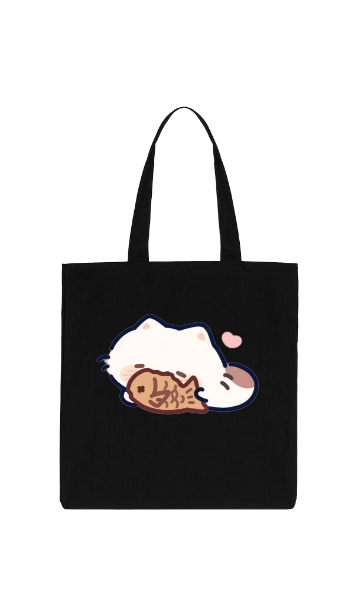 cat tote bag Black 113