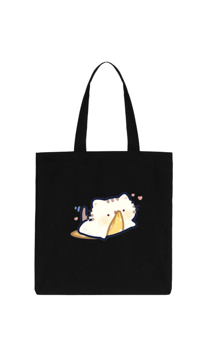 cat tote bag Black 114