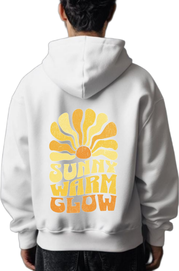 Sunny Warm Glow One Size hoodie White Back 116