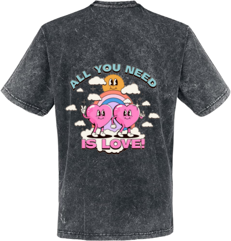 All You Need Is Love t- shirt One Size Washed Back 116